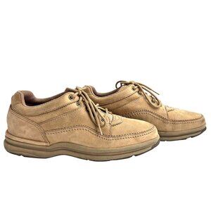 Rockport World Tour Classsic Mens Tan Leather Lace-Up Walking Shoes Size 8.5 W
